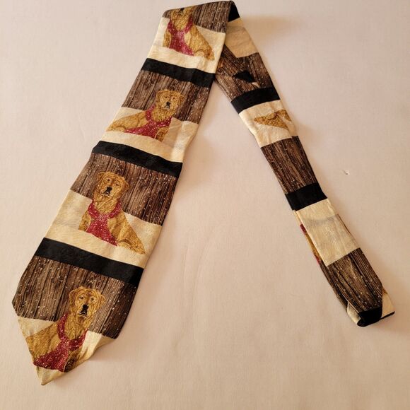 Endangered Species Tie "Cold Nose, Warm Heart by John Weiss" 100% Imported Silk - Picture 3 of 4